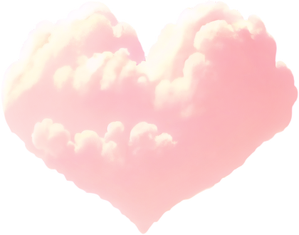 Pink heart shaped cloud.