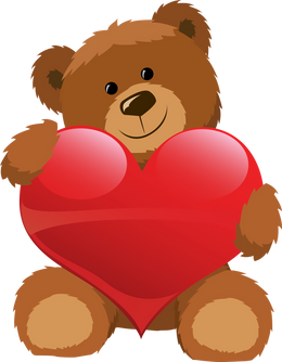 Teddy bear holding red heart