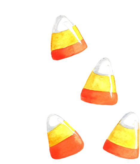 Halloween candy corn watercolor illustration .