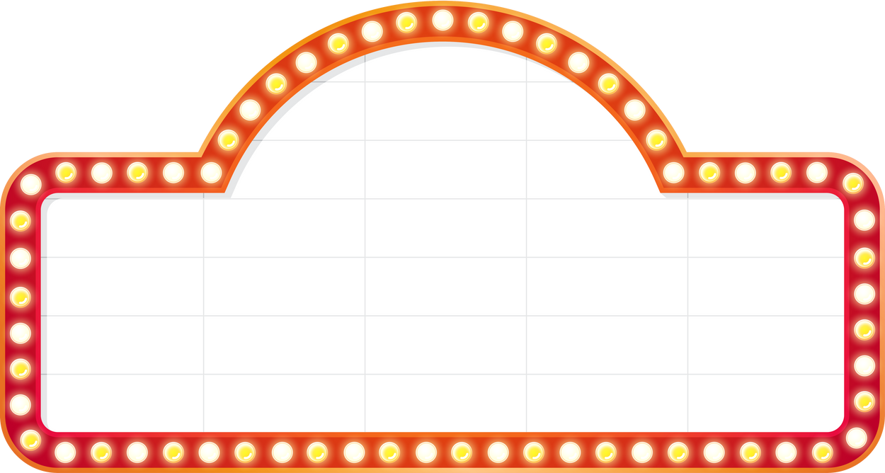 Electric Bulbs Billboard. Retro Light Frame
