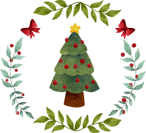 Wreath with Christmas Tree