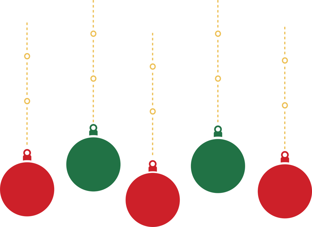 Christmas ornament hanging illustration